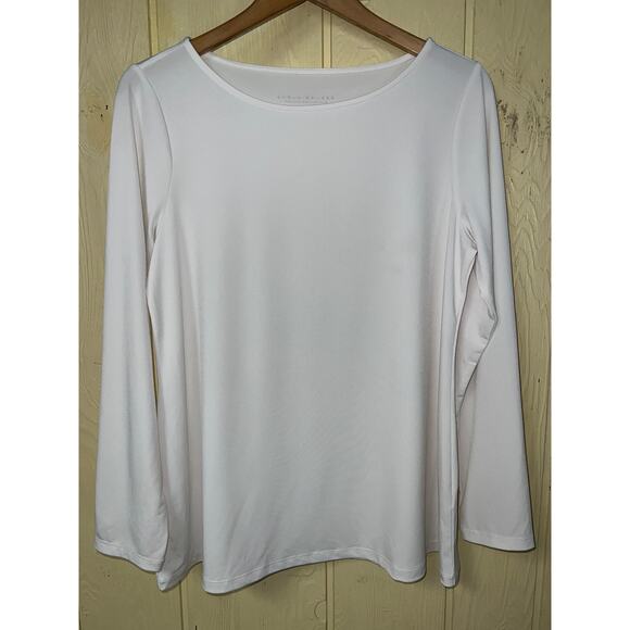 Susan Graver X-Large 18/20 Liquid Knit TOP Modern Essentials Cream Ivory XL QVC - Picture 2 of 7